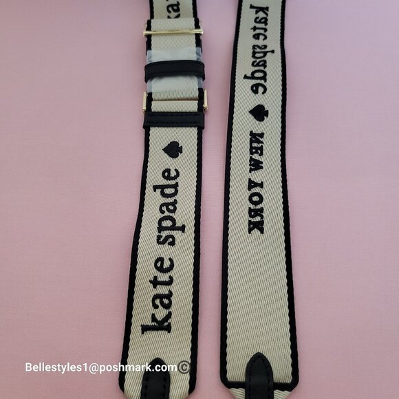KATE SPADE Webbing Bag Strap with Embroidered Logo- Light Natural color ⭐ - Picture 12 of 16